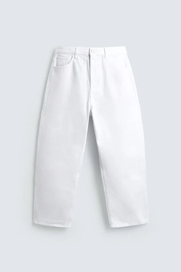 TAPERED WIDE-LEG JEANS